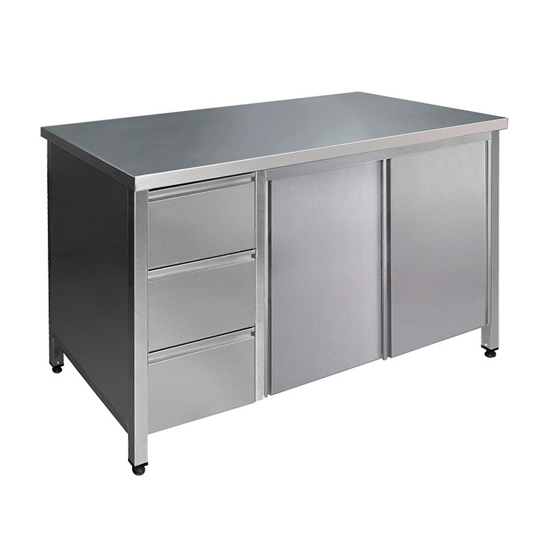 Стол-тумба с ящиками и дверцами купе Финист СТПк (1500х600х850)