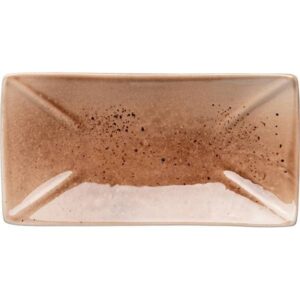 Блюдо для суши Борисовская Керамика «Маррон Реативо»; L27, B14см, фарфор; коричневый, бежевый артикул ФРФ88807673