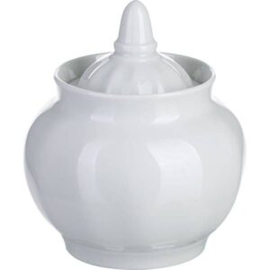 Сахарница Дулево с крышкой, 0,6л; D9см, фарфор, белый артикул 03805