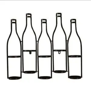Держатель для винных бутылок,настенный,металлический на 5 бутылок,P.L.-Barbossa