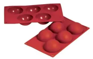 Форма силиконовая P.L. Proff Cuisine "Полусфера" 5 ячеек d 80 мм, h 40 мм (30*17,5 см)