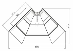 Витрина холодильная Carboma Gelios GC111 VV-6-1 (внутренний угол) (1010 Мариель)