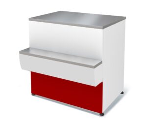 Прилавок П2629 Марихолодмаш Таир расчетно-кассовый неохлаждаемый (красный)