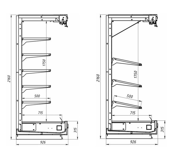Пристенная витрина Марихолодмаш София 220/92 ВХСп-1,25 с ночными шторами