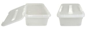 Контейнер для хранения продуктов MGprof прямоуг с ручкой, с белым зажимом. 300*230 мм. 6 л. артикул 1706 б