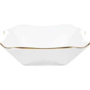 Салатник Добрушский фарфоровый завод квадратный; 450мл; H49, L156, B156мм, фарфор, белый, золотой артикул 8C0559