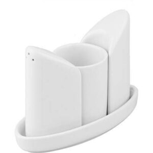 Набор для специй Добрушский фарфоровый завод «Тренд» 3 предмета на подставке; фарфор; белый артикул 8С1157