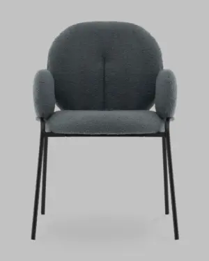 Стул с подлокотниками Моллек букле темно-серый