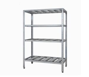 Стеллаж Финист СтПН 600х400х2000, 5 полок-решёток нерж 0,8 мм, каркас уголок нерж.сталь