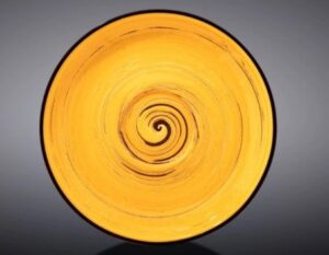 Блюдце Wilmax Spiral желтое D 120 мм артикул WL-669434/B