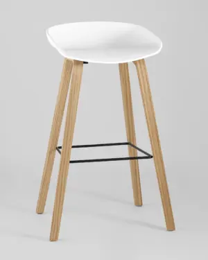 Стул барный LIBRA БЕЛЫЙ без спинки 2 шт