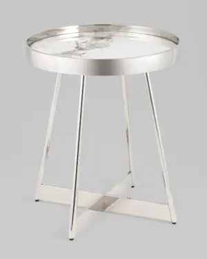 Журнальный столик Гера 50х50 см сталь серебро