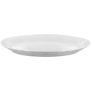 Блюдо Дулево овальное фигурный край; 0,9л; H40, L365, B225мм, фарфор, белый артикул 03838