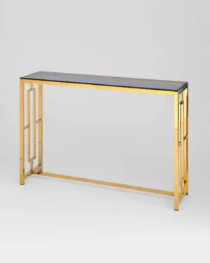 Консольный столик БРУКЛИН 115*30 золото стекло smoke