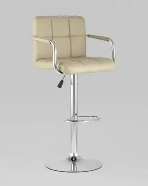Стул барный Малави экокожа и хром бежевый 2 шт