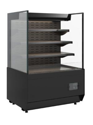 Витрина холодильная Carboma Cube 2 KC70 VM 1,3-2 STANDARD открытая, горка ПРЯМАЯ БОКОВИНА (версия 2.0) (9005)
