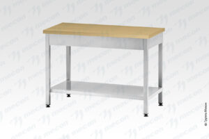 Стол кондитерский СПРп - 1500*700*860 "Profi Inox", бук/40 (полка сплошная)