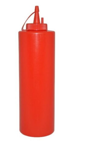 Емкость для соуса MGprof 375 мл. d 55 мм. h 215 мм. с крышкой красн. артикул 1740 красн