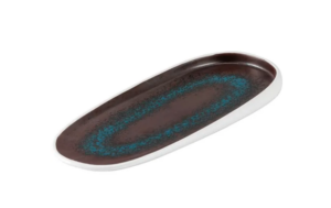 Блюдо Le CoQ Estia L 390 мм, B 150 мм, H 20 мм, синий, коричневый артикул LEST019BL371390