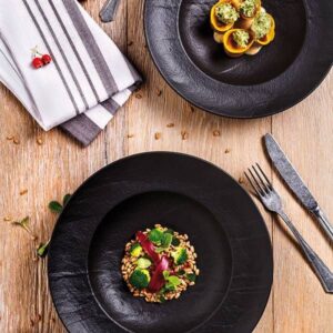 Блюдо для комплимента Tognana Вулкания d150 мм фарфор черный артикул VU001150779