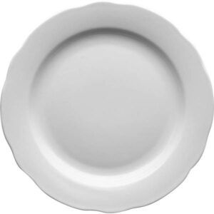 Тарелка Дулево мелкая фигурный край; D240, H28мм, фарфор, белый артикул 02117