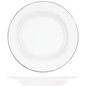 Тарелка Добрушский фарфоровый завод «Идиллия» мелкая; D265, H34мм, фарфор, белый, золотой артикул 4C0702