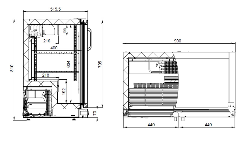 Барный холодильный шкаф Polair TD102-Bar (без столешницы)
