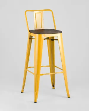 Стул барный TOLIX WOOD со спинкой желтый 2 шт