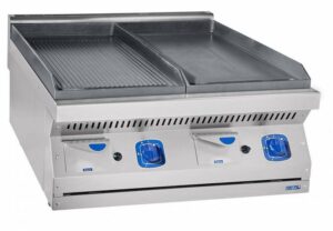 Поверхность жарочная газовая Abat ГАКО-80/2Н-Ч-00 1 поверхность гладкая - 1 поверхность рифленая (700 серия)