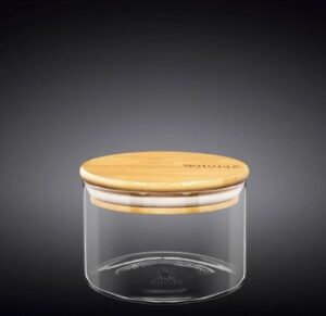 Банка для сыпучих продуктов Wilmax деревянная крышка 400 мл, H 75 мм, D 100 мм артикул WL-888501/A