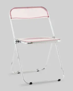 Стул Fold Pink складной розовый прозрачный пластиковый