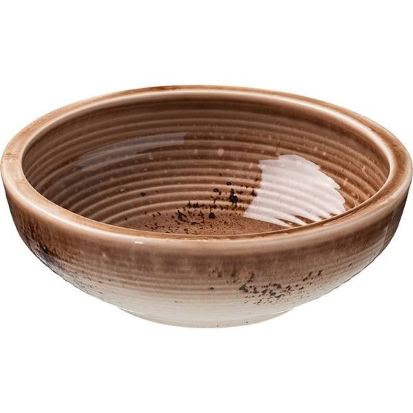 Тарелка Борисовская Керамика «Маррон Реативо» глубокая; 1л; D200, H65мм, фарфор; коричневый, бежевый артикул ФРФ88804973