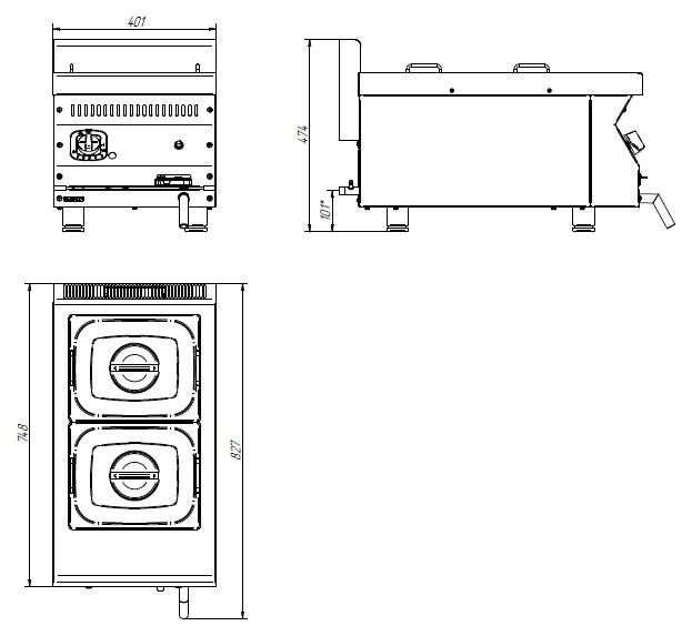 Мармит газовый Abat ГМК-40Н (700 серия)