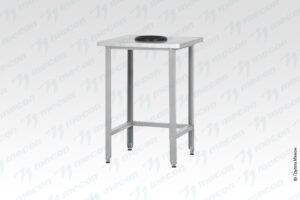 Стол производственный СПРн - 600*600*860 "Norma Inox", сбор отходов, борт (полка-обвязка, ножка угловая)