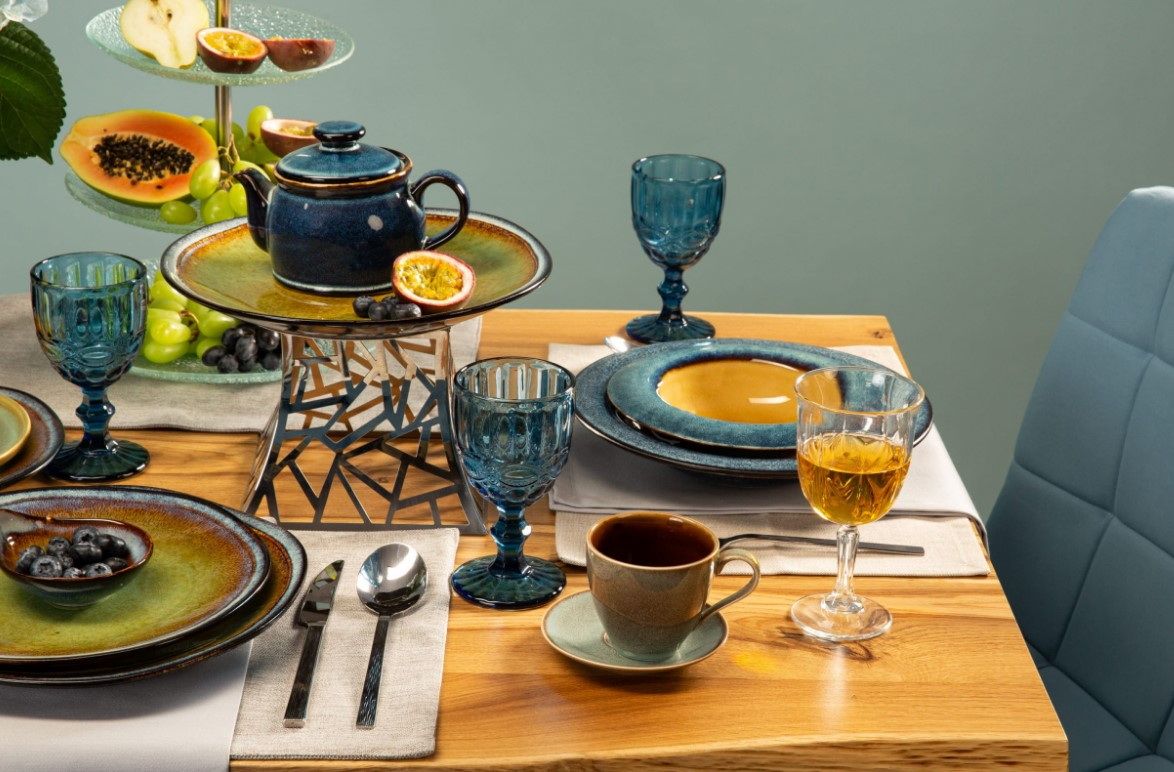 Чайная пара Corone Verde сине-зеленая 290 мл артикул фк0728