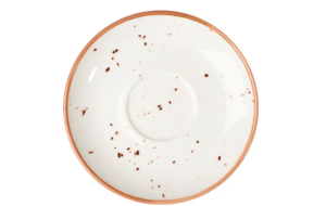 Блюдце KunstWerk Paris D 160 мм, белый, коричневый артикул LN01LT