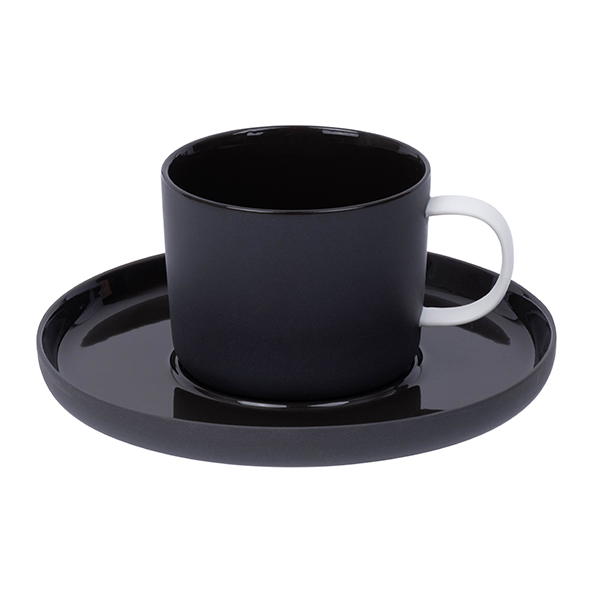 Чашка кофейная Royal Charm Wave 140 мл, D 70/60 мм, H 57 мм, фарфор, черный артикул 3131356 / ZH037-Y214С