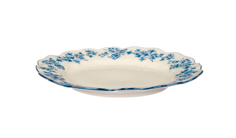 Тарелка KunstWerk Fiori D 270 мм, слоновая кость, синий артикул CT010F03540-XB/03015817