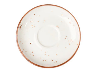 Блюдце KunstWerk Paris D 140 мм, белый, коричневый артикул LN01CT