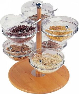 Диспенсер для мюсли Paderno поворотный, 6 емкостей