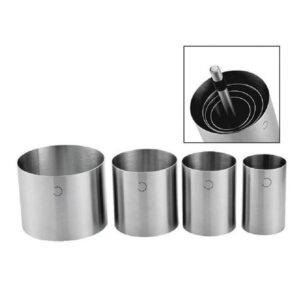 Кольцо кондитерское P.L. Proff Cuisine + пресс (Набор 4 шт: D 100/80/75/62/50 мм) артикул GS-R4208