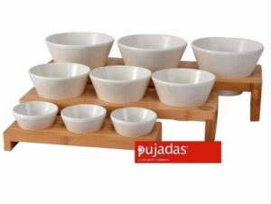 Салатник Pujadas 22222 L 495 мм, B 160 мм, H 85 мм (набор 3шт, с подставкой) артикул 22222