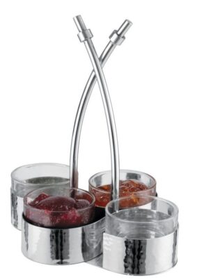 Емкость для закусок MACO SS-4453 4 емкости D 80 мм, L 215 мм артикул 415321