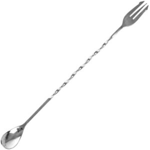 Ложка барная ProHotel Пробар BRS13TF L 330 мм, B 20 мм с вилочкой, серебристый артикул 2050158