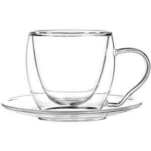 Кофейная пара ProHotel DC018S/SC018S 100 мл, D 110 мм, H 55 мм, двойные стенки, термостекло артикул 3130686