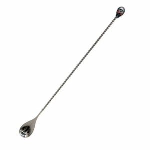 Ложка барменская P.L. Proff Cuisine Skull Череп черная L 430 мм артикул BRSN0030-GMP