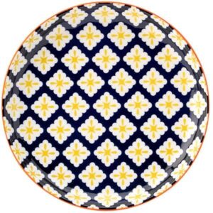 Тарелка Utopia Cadiz фарфор синий, оранжевый, D 200, H 25 мм артикул CT1064-000000-B01006