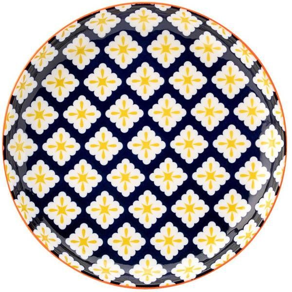 Тарелка Utopia Cadiz фарфор синий, оранжевый, D 200, H 25 мм артикул CT1064-000000-B01006