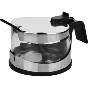 Пармезанница с ложкой APS стекло, сталь нерж., прозр., 325 мл, D 105, H 70 мм артикул 40453