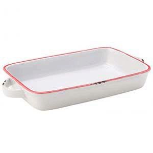 Блюдо для запекания с ручкой Utopia Avebury Red керамика, белый, красный, H 35,L 220 мм артикул CT6107-000000-B01012